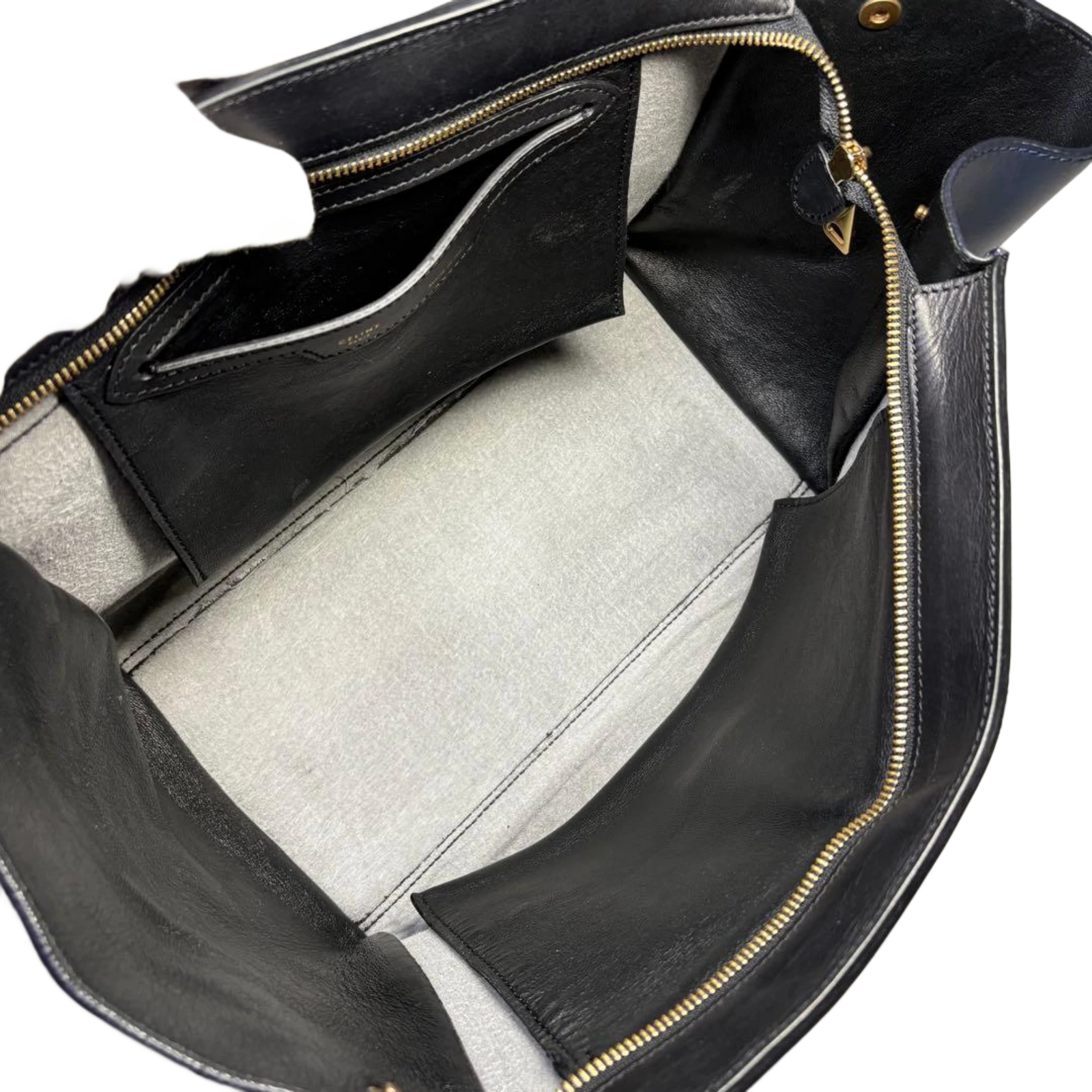 CELINE Sac Trapeze noir & avant beige wbandoulliere