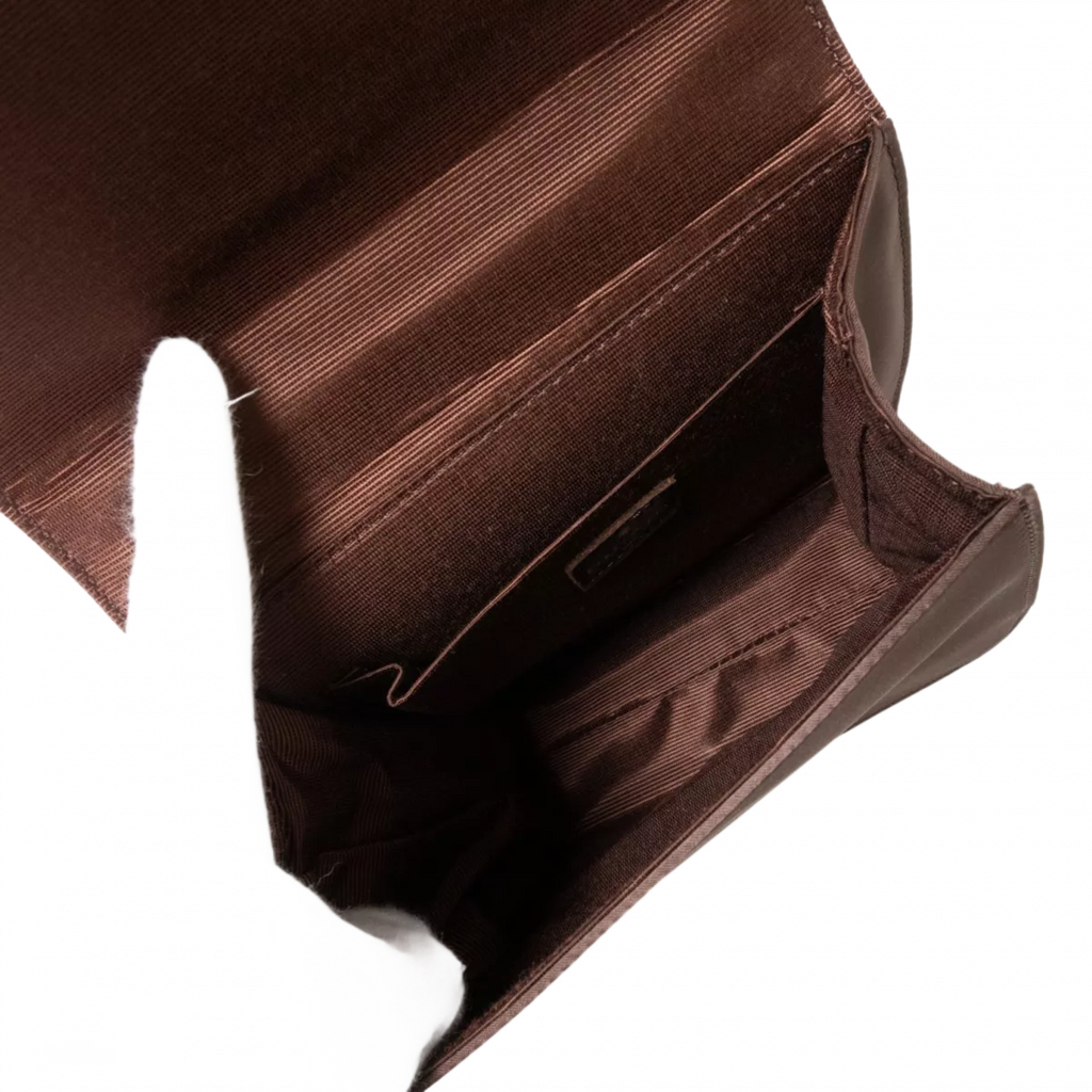 COURRÈGES Sac à main cuir suédé MARRON petit femme forme carrée