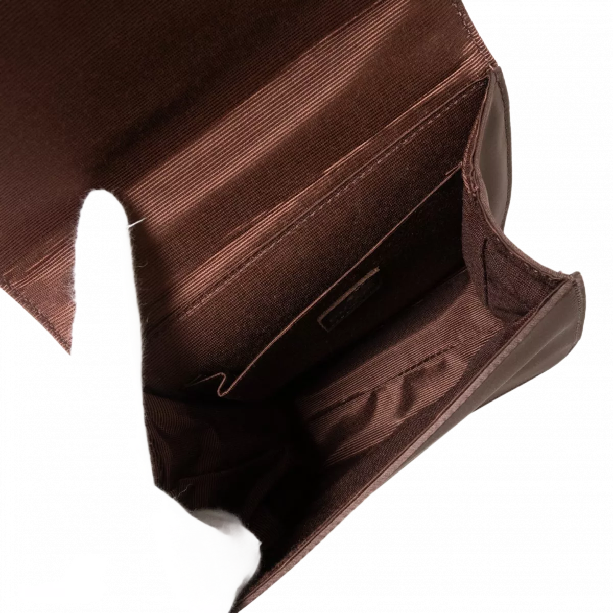COURRÈGES Sac à main cuir suédé MARRON petit femme forme carrée