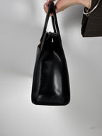 UNGARO Black City Bag with Twisted Gilt Hardware M