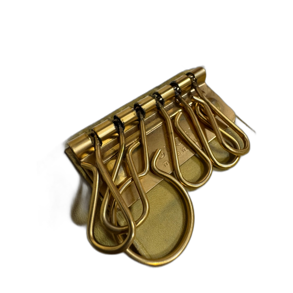 GUCCI Porte-clé Gucci monogrammé Gucci et cuir jaune moutarde