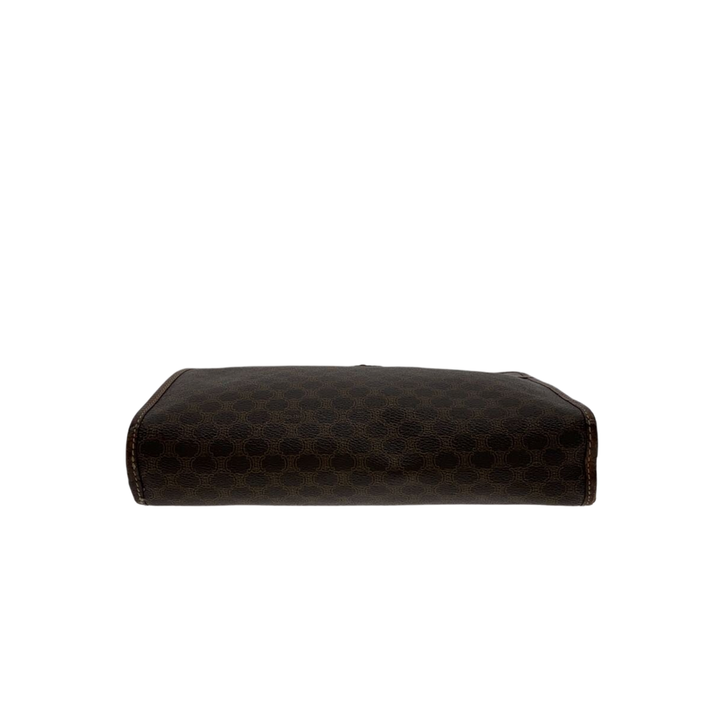 CELINE Pochette Céline macadam et cuir cognac