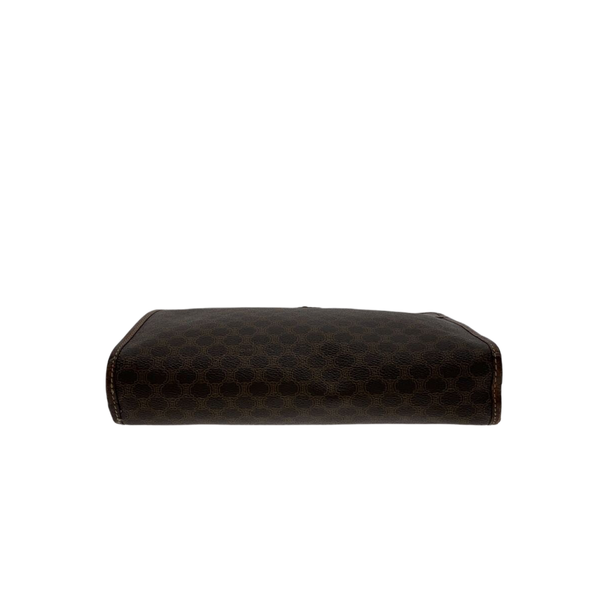 CELINE Pochette Céline macadam et cuir cognac