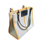 UNGARO Sac à main U by Ungaro en toile grise cuir jaune
