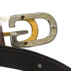 GUCCI Ceinture cuir véritable daim marron boucle GG.