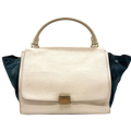 CELINE trapèze Multicolore blanc & bleu marine en Cuir et daim wbandoulliere