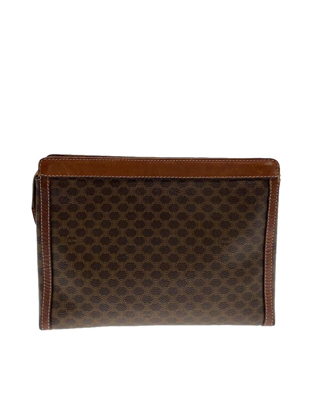 CÉLINE Pochette clutch toile Macadam marron
