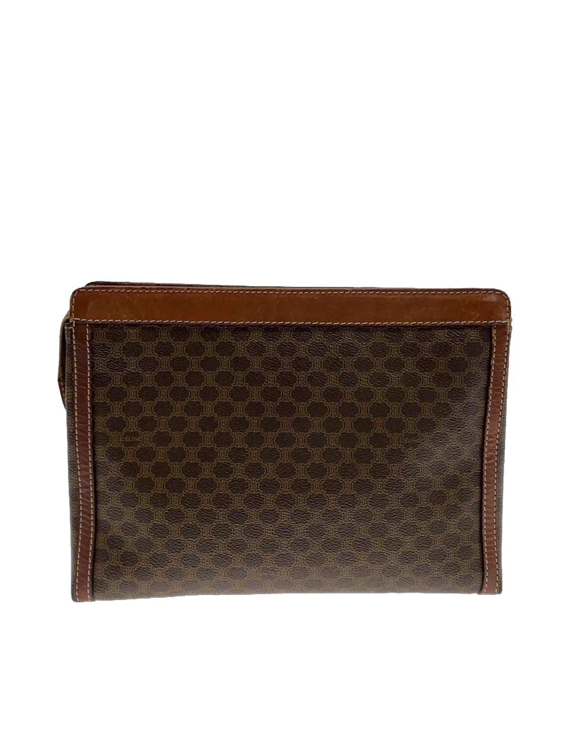 CÉLINE Pochette clutch toile Macadam marron