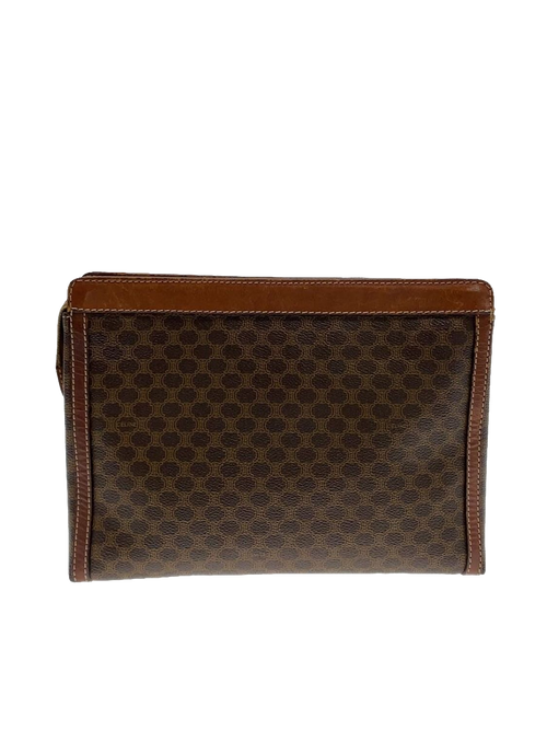 CÉLINE Pochette clutch toile Macadam marron