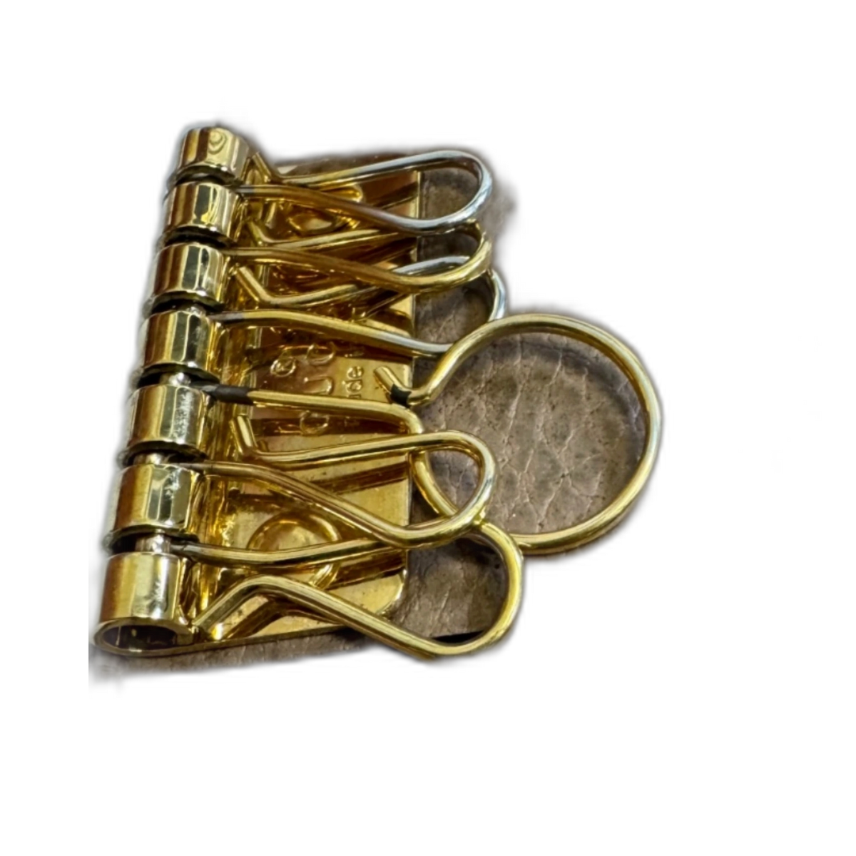 GUCCI Porte-clé Gucci monogrammé GG et cuir marron