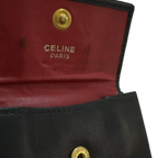 CELINE Porte-monnaie noir Céline & logo or rond