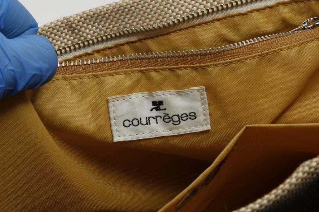COURRÈGES Sac cabas beige Cg1735, grande capacité A4