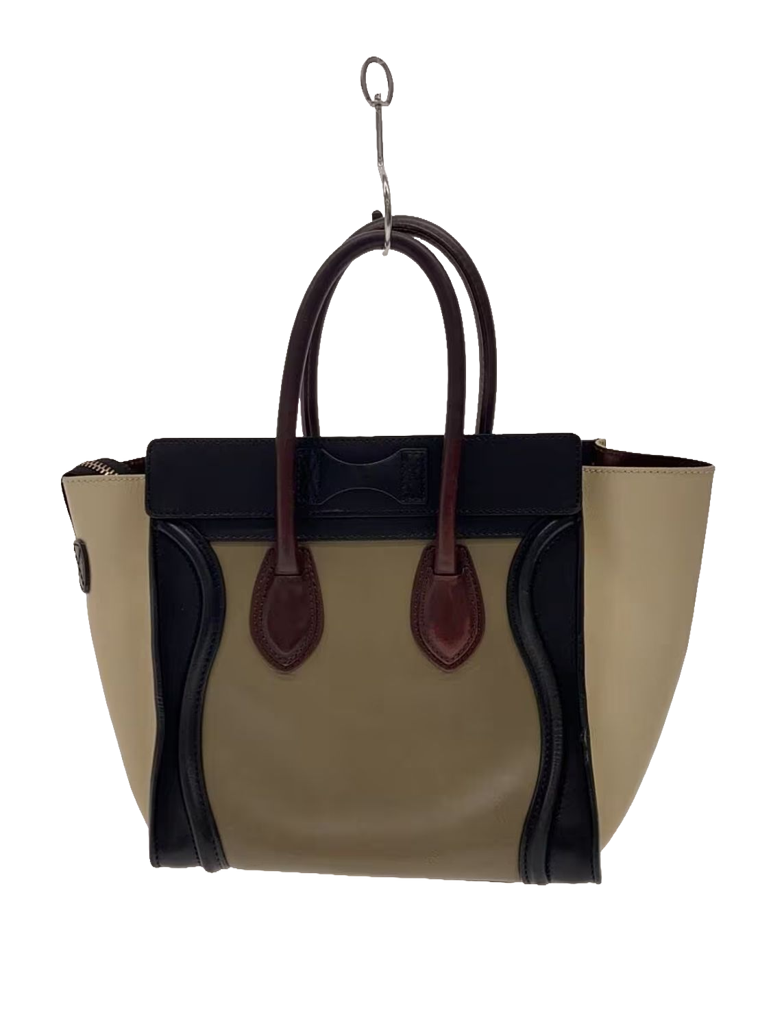 CÉLINE Sac Luggage micro tricolore marron / beige / noir