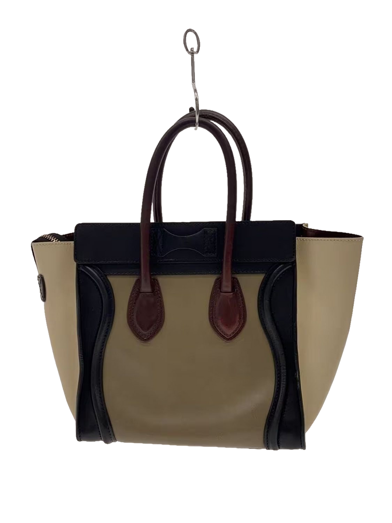 CÉLINE Sac Luggage micro tricolore marron / beige / noir