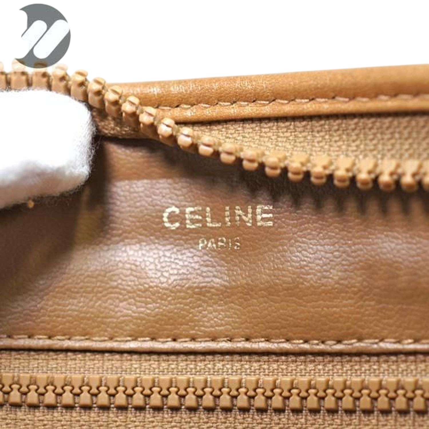 Celine Macadam Monogram Coated Canvas Leather Trim Clutch Bag Pouch