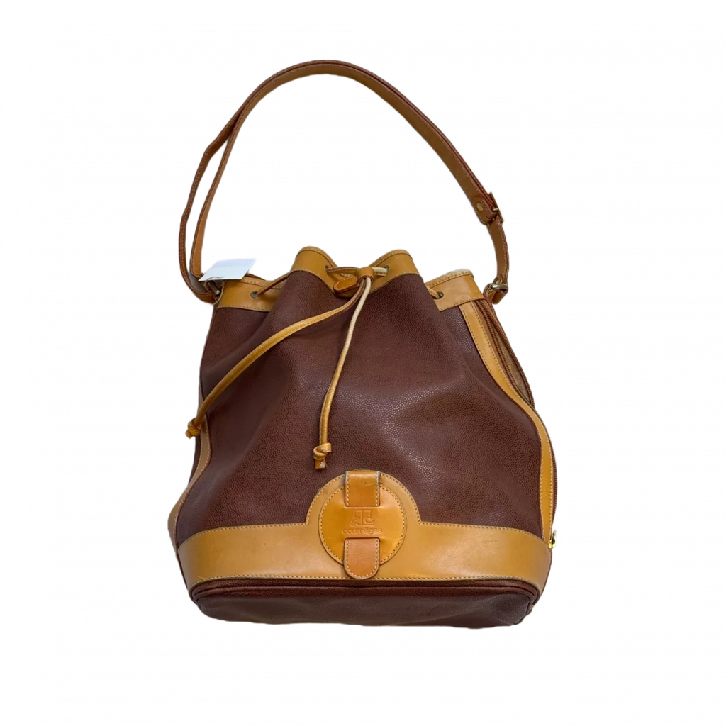 COURRÈGES Sac noé marron et cuir vachette