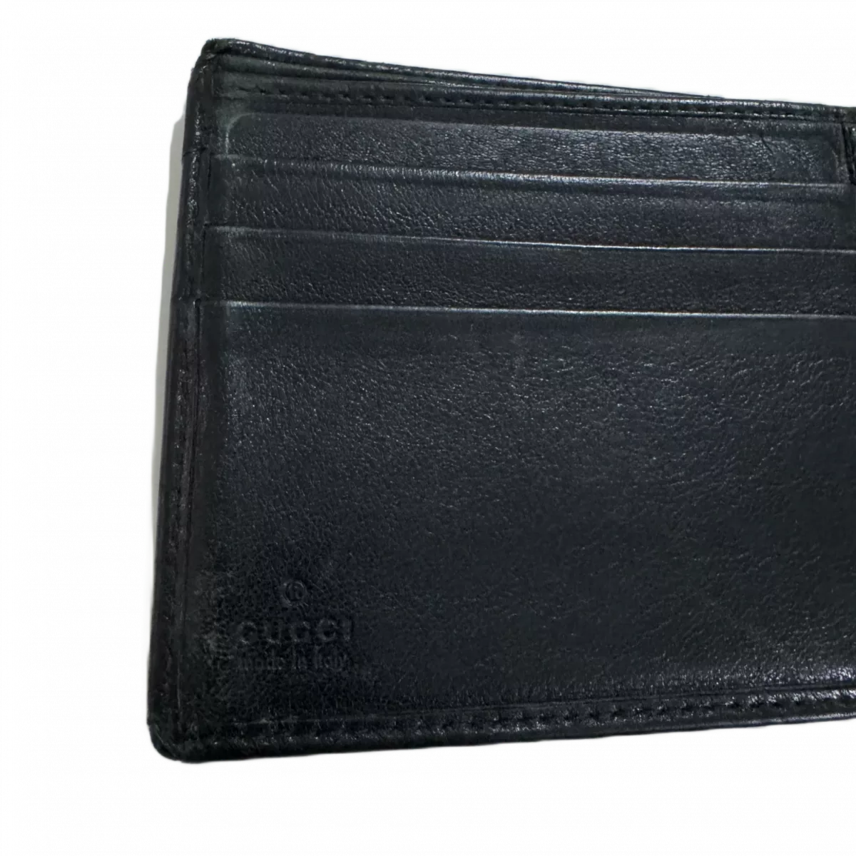 GUCCI Portefeuille Noir Gucci logo G argenté