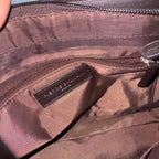 PIERRE BALMAIN Sac monogrammé  B marron et plaque argenté