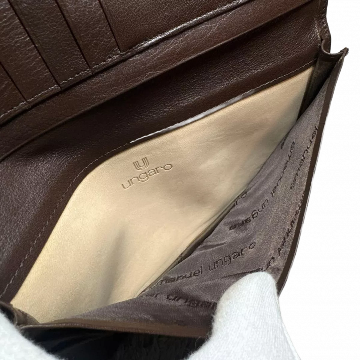 UNGARO Portefeuille Ungaro marron logo U or