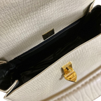 Ungaro Cream Leather Top Handle Bag
