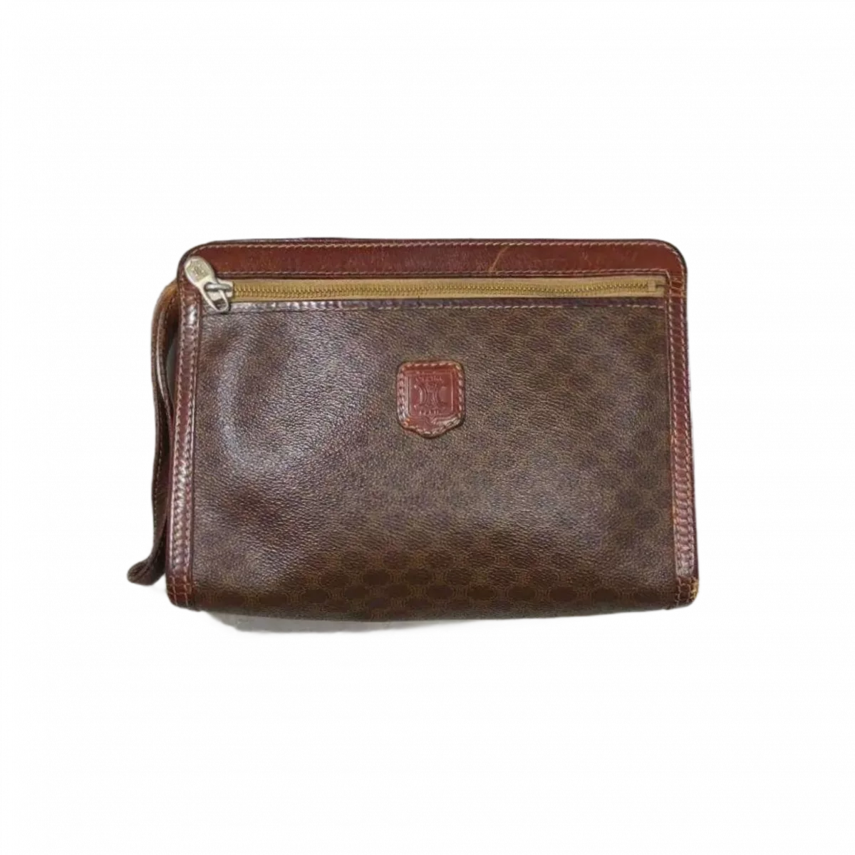 CELINE Pochette Celine en cuir PVC Macadam PM