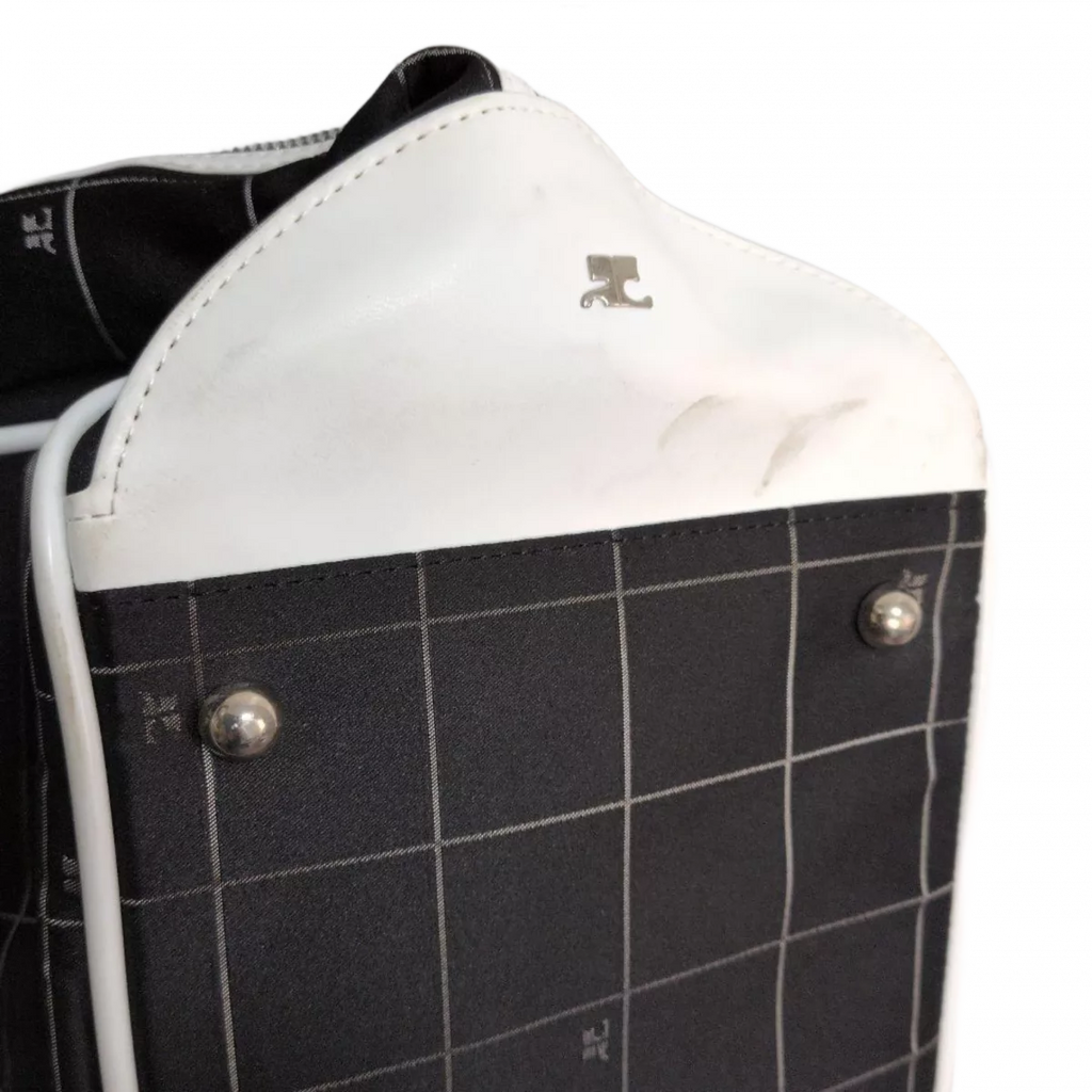 COURRÈGES Sac Boston Courrèges Y2K Noir blanc carreaux Grande Capacité