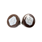 Chanel Earrings Brown Silver Vintage 1999 Spring Collection Clip-On CC Logo
