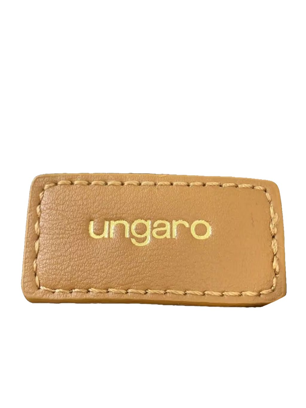 UNGARO Sac à main toile monogramme fleur fond noir garnitures cuir doré