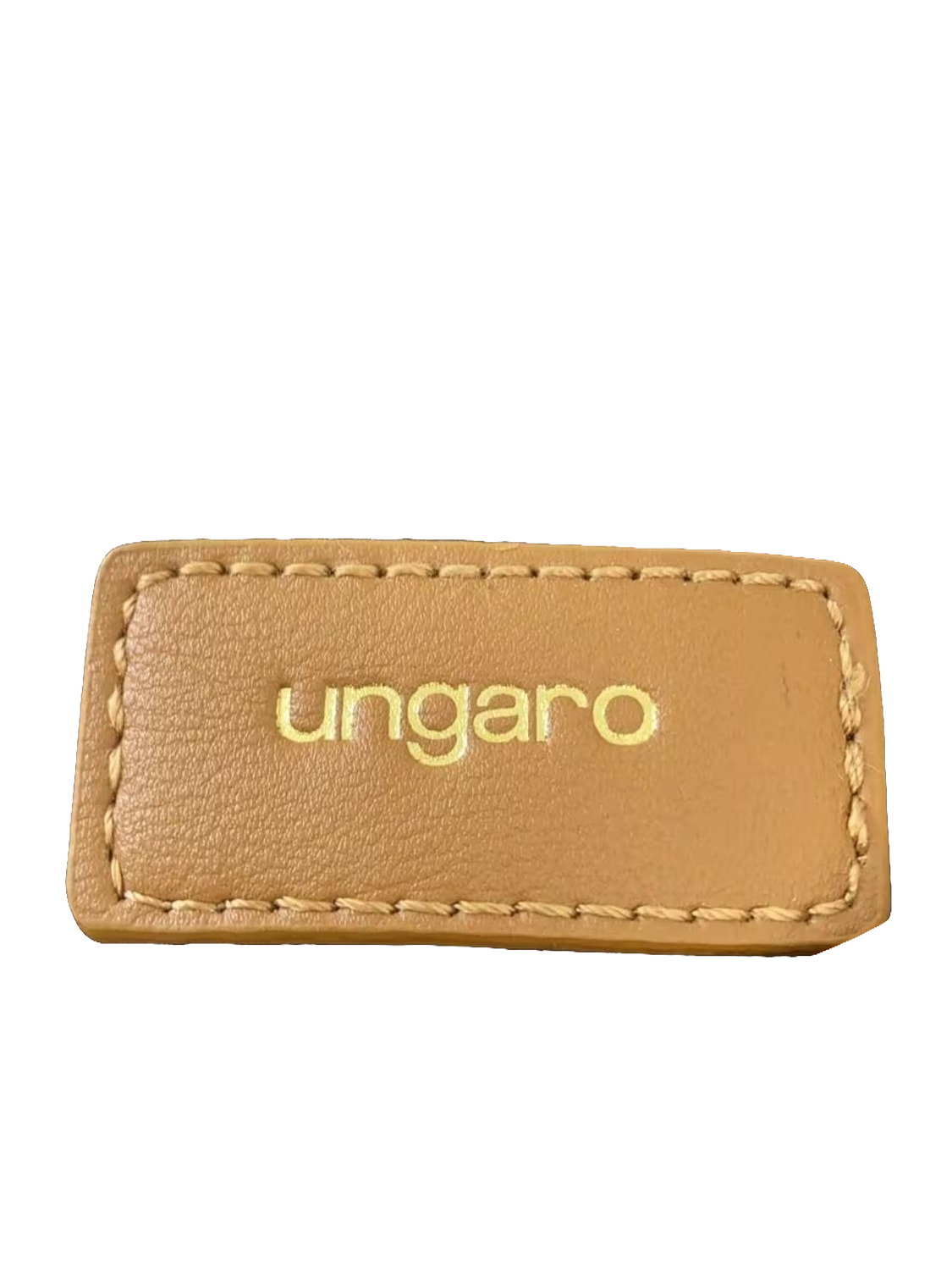 UNGARO Sac à main toile monogramme fleur fond noir garnitures cuir doré