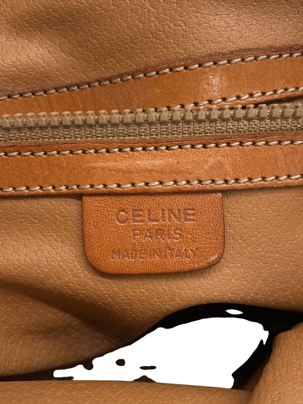 CÉLINE Paris Sac tote à main toile Macadam marron dôme