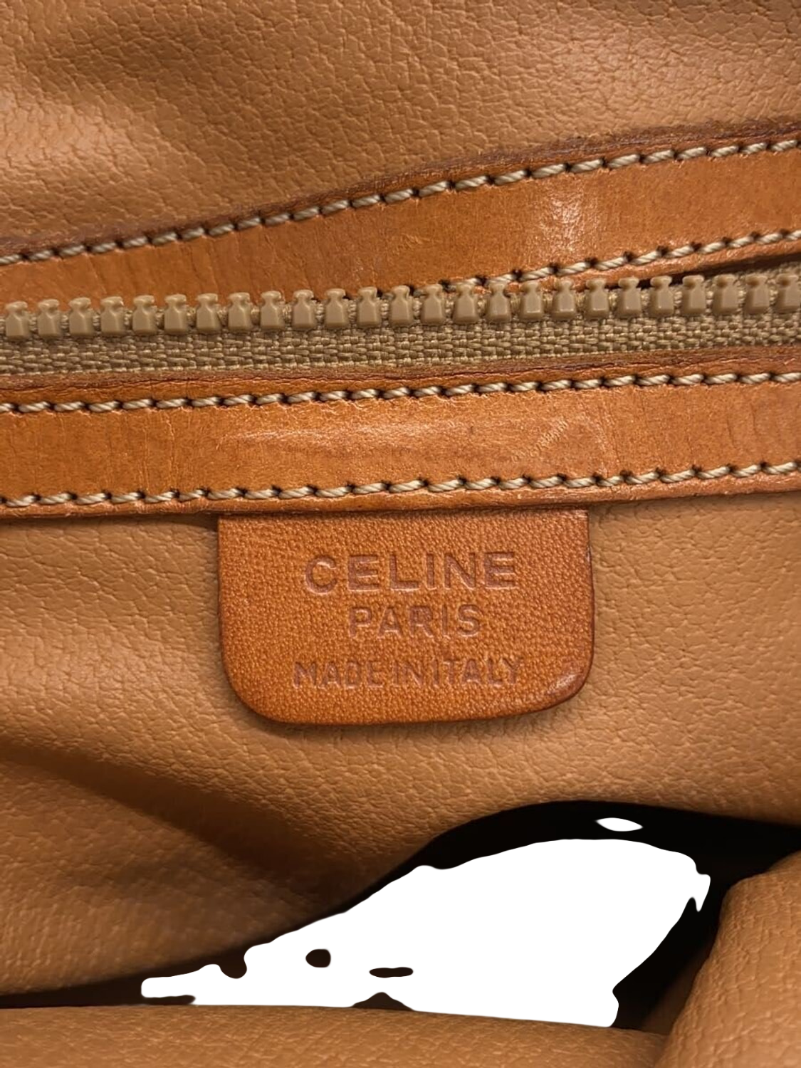 CÉLINE Paris Sac tote à main toile Macadam marron dôme