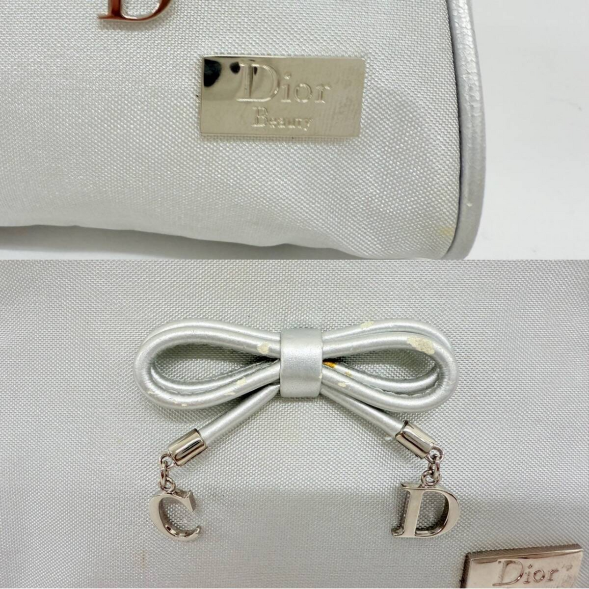 DIOR Pochette cosmétique Christian Dior Dior Beauty, couleur argentée