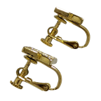 COURRÈGES Boucles d'oreilles clips logo AC entièrement pavé strass doré