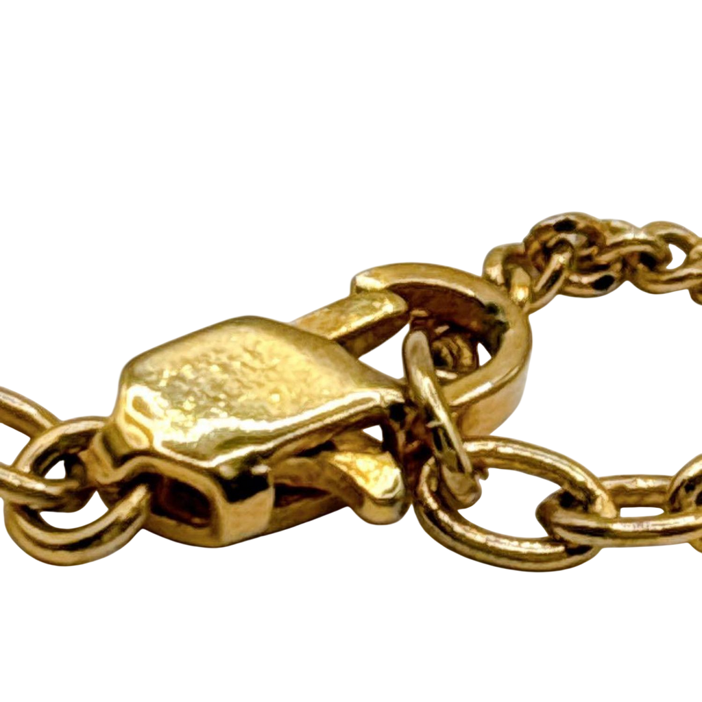 Courreges Gold Tone AC Logo Pendant Necklace