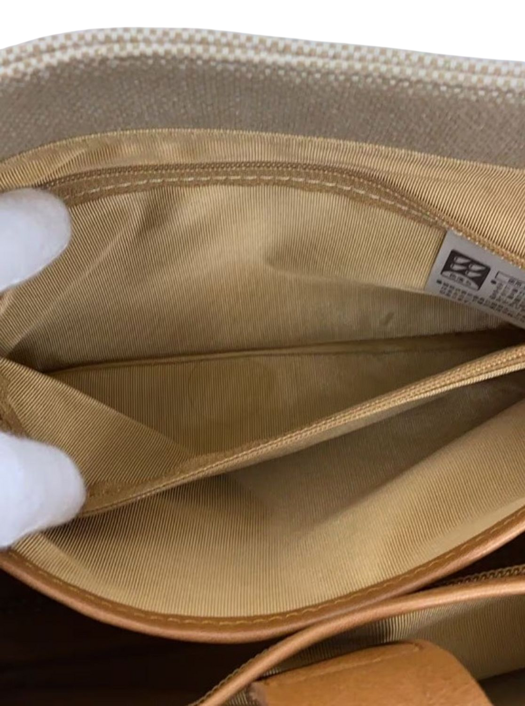 Ungaro Beige Canvas & Leather Shoulder Bag