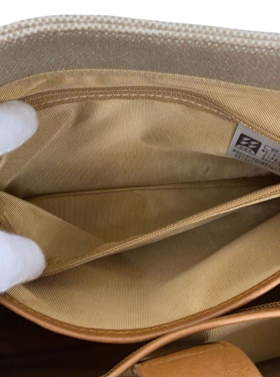 Ungaro Beige Canvas & Leather Shoulder Bag