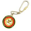 COURRÈGES Porte-clés rond vert rouge jaune logo ac