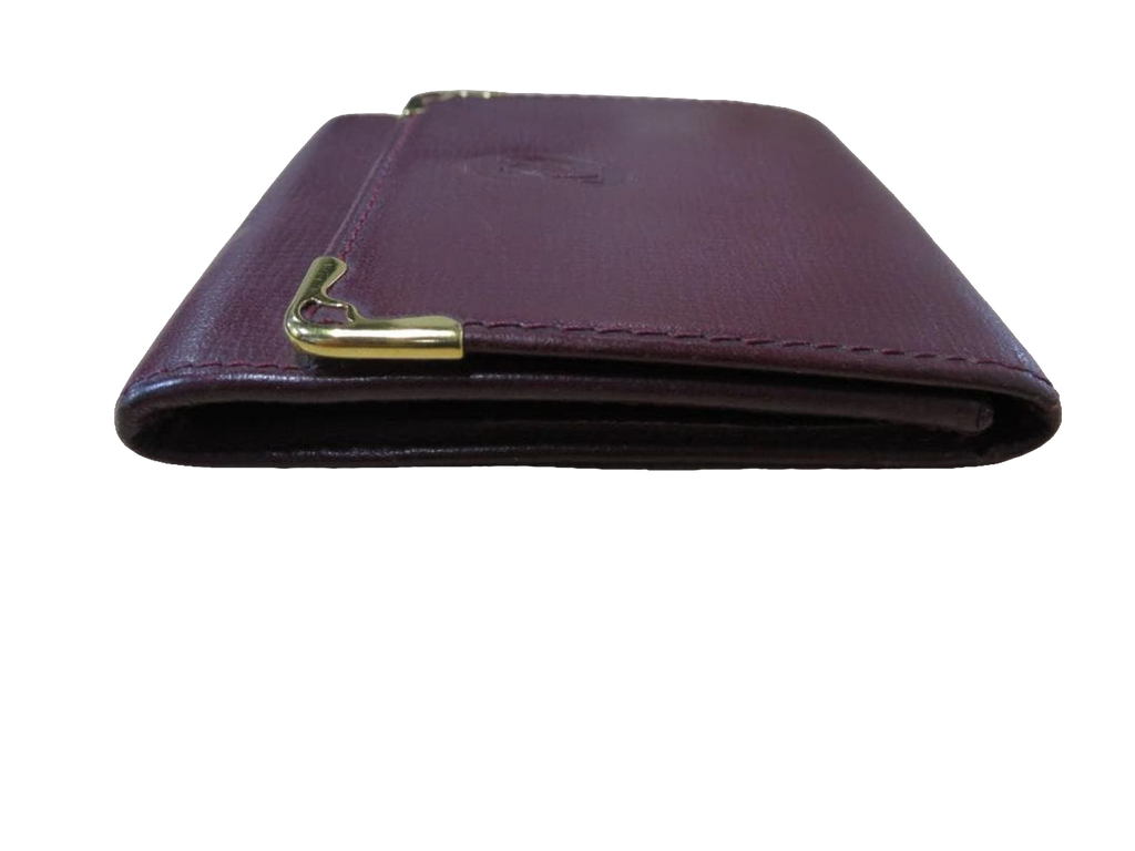 CARTIER Porte-monnaie compact cuir bordeaux