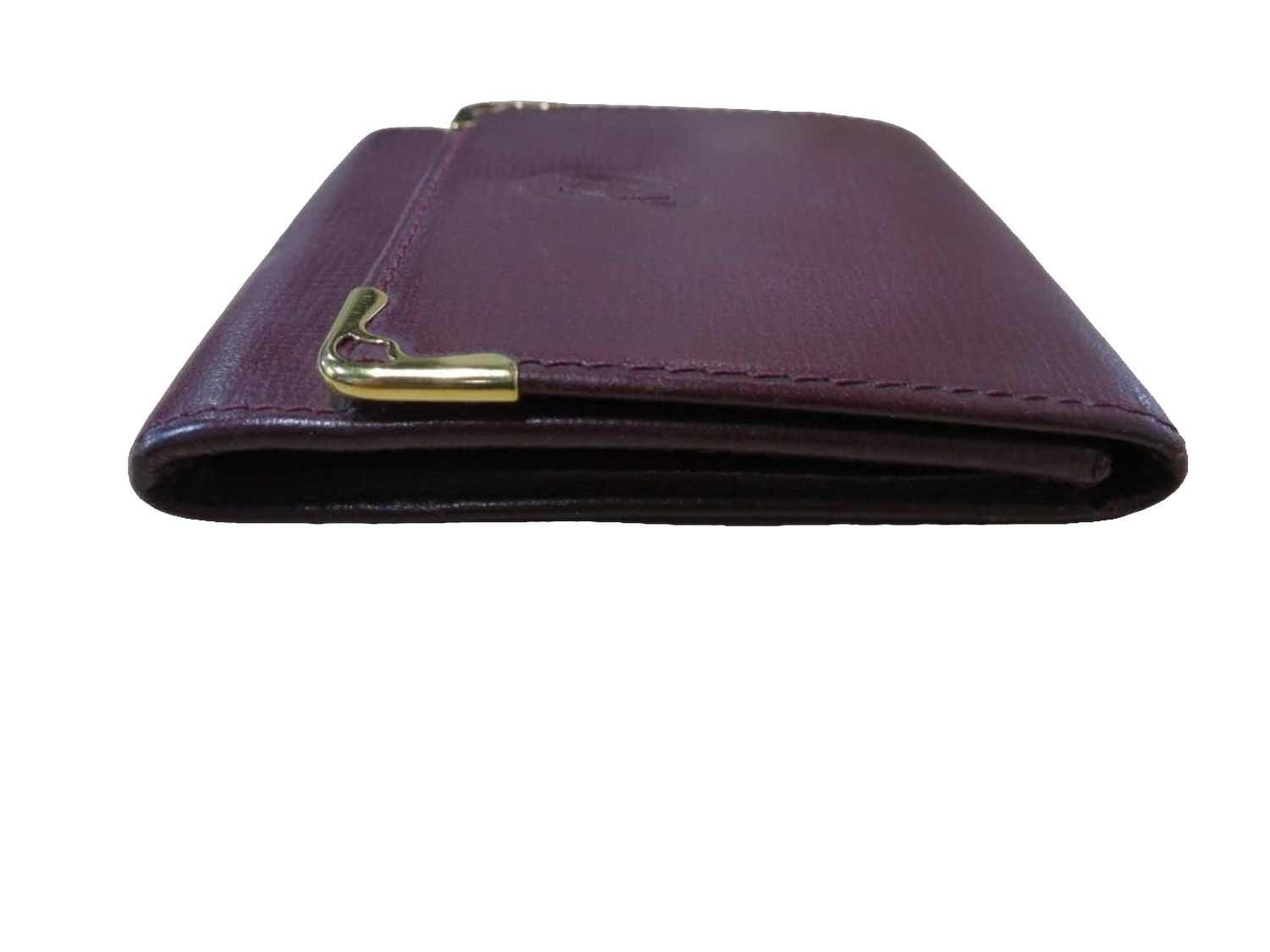 CARTIER Porte-monnaie compact cuir bordeaux