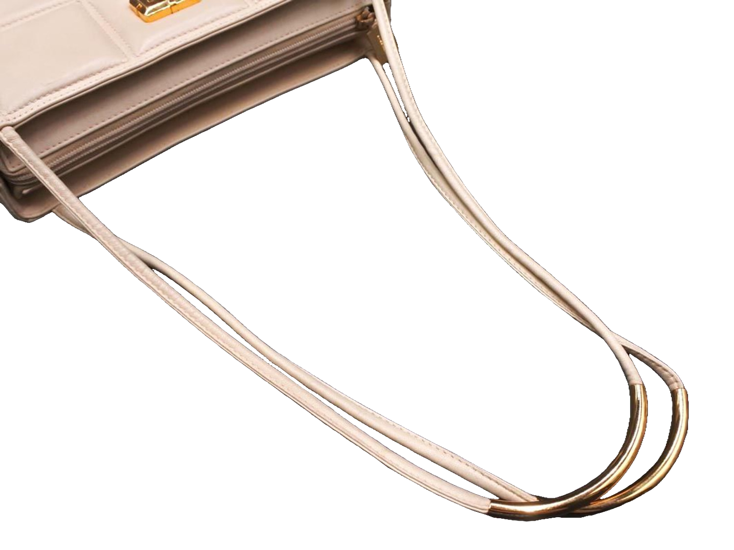 Nina Ricci Shoulder Bag Medium Beige Quilted Leather Vintage Gold Hardware