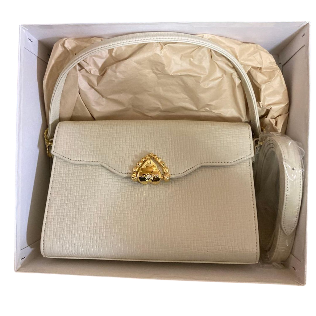 Ungaro Cream Leather Top Handle Bag