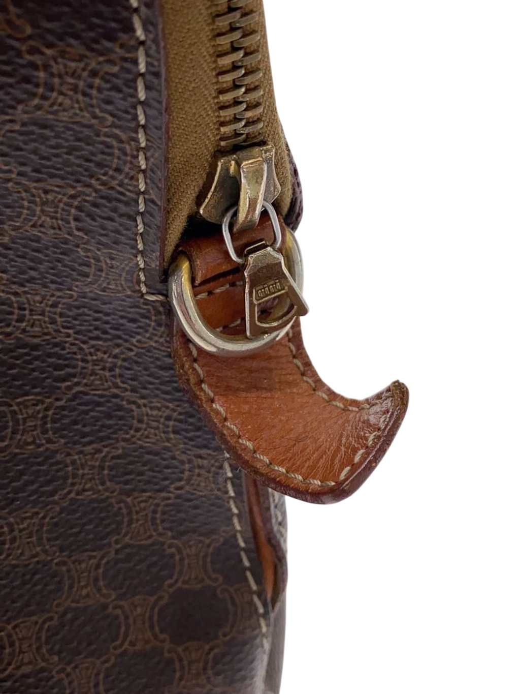 CÉLINE Paris Sac tote à main toile Macadam marron dôme