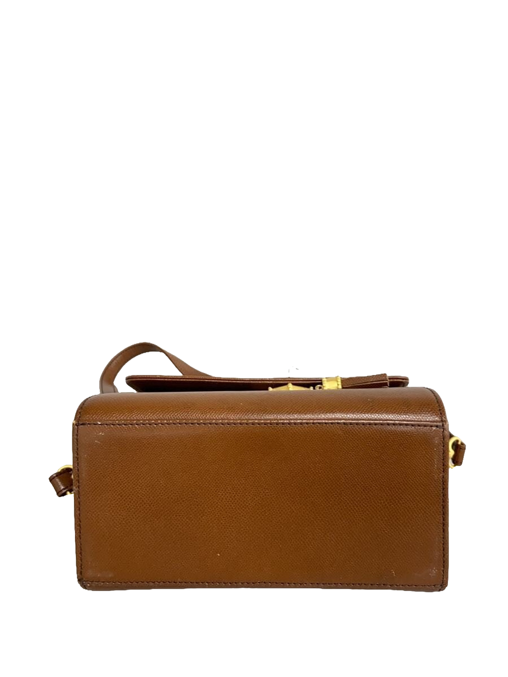 UNGARO Sac bandoulière cuir marron doré fermoir fleur