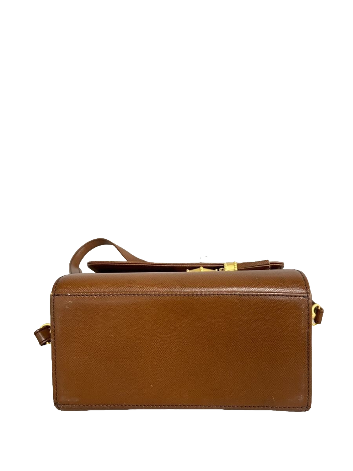 UNGARO Sac bandoulière cuir marron doré fermoir fleur