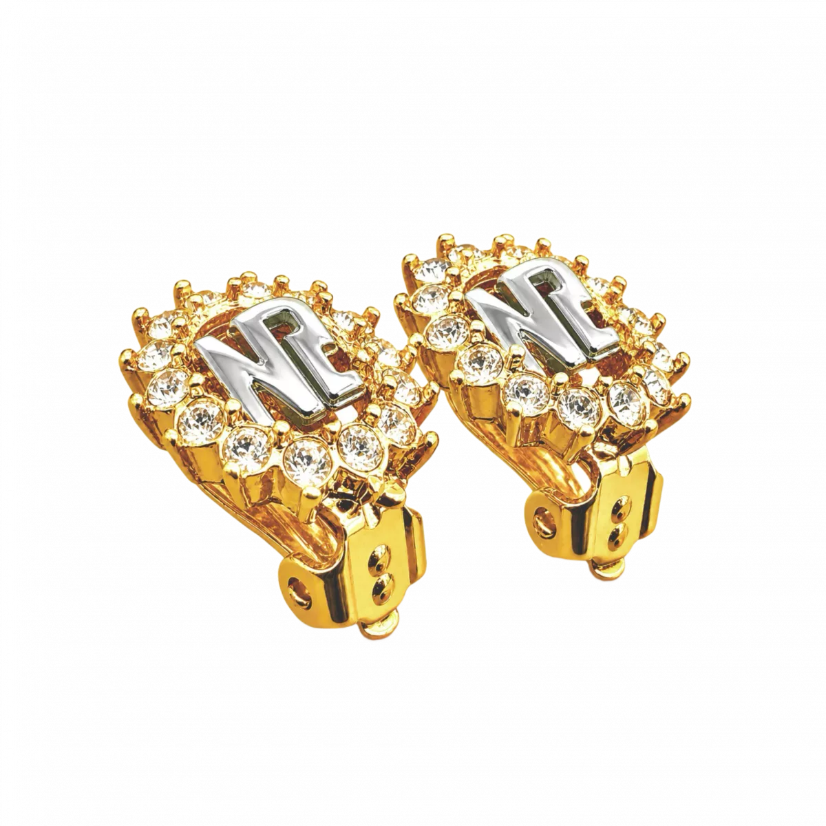NINA RICCI Boucles d'oreilles Nina Ricci logo NR et strass