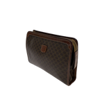 CELINE Pochette Céline macadam et cuir cognac