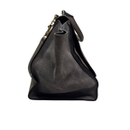 CELINE Trapeze Handbag Beige Leather Grey Suede