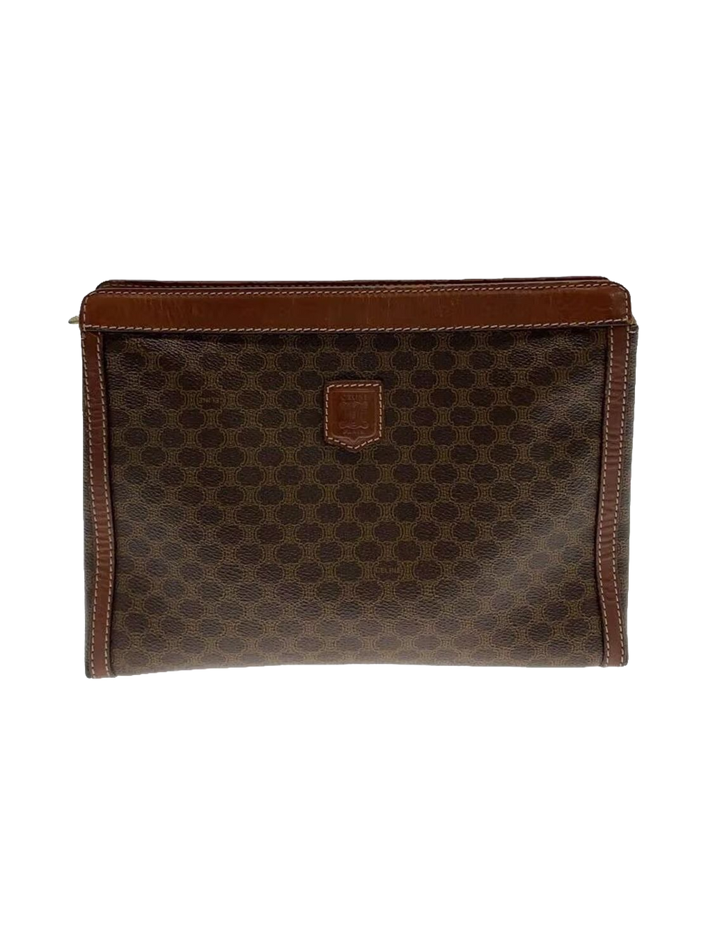 CÉLINE Pochette clutch toile Macadam marron