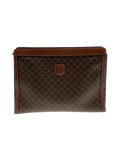 CÉLINE Pochette clutch toile Macadam marron