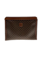 CÉLINE Pochette clutch toile Macadam marron